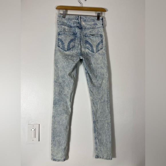 HOLLISTER Acid Wash Denim Skinny Jeans High Waisted Waist Size 25 Length 29 - Picture 3 of 8